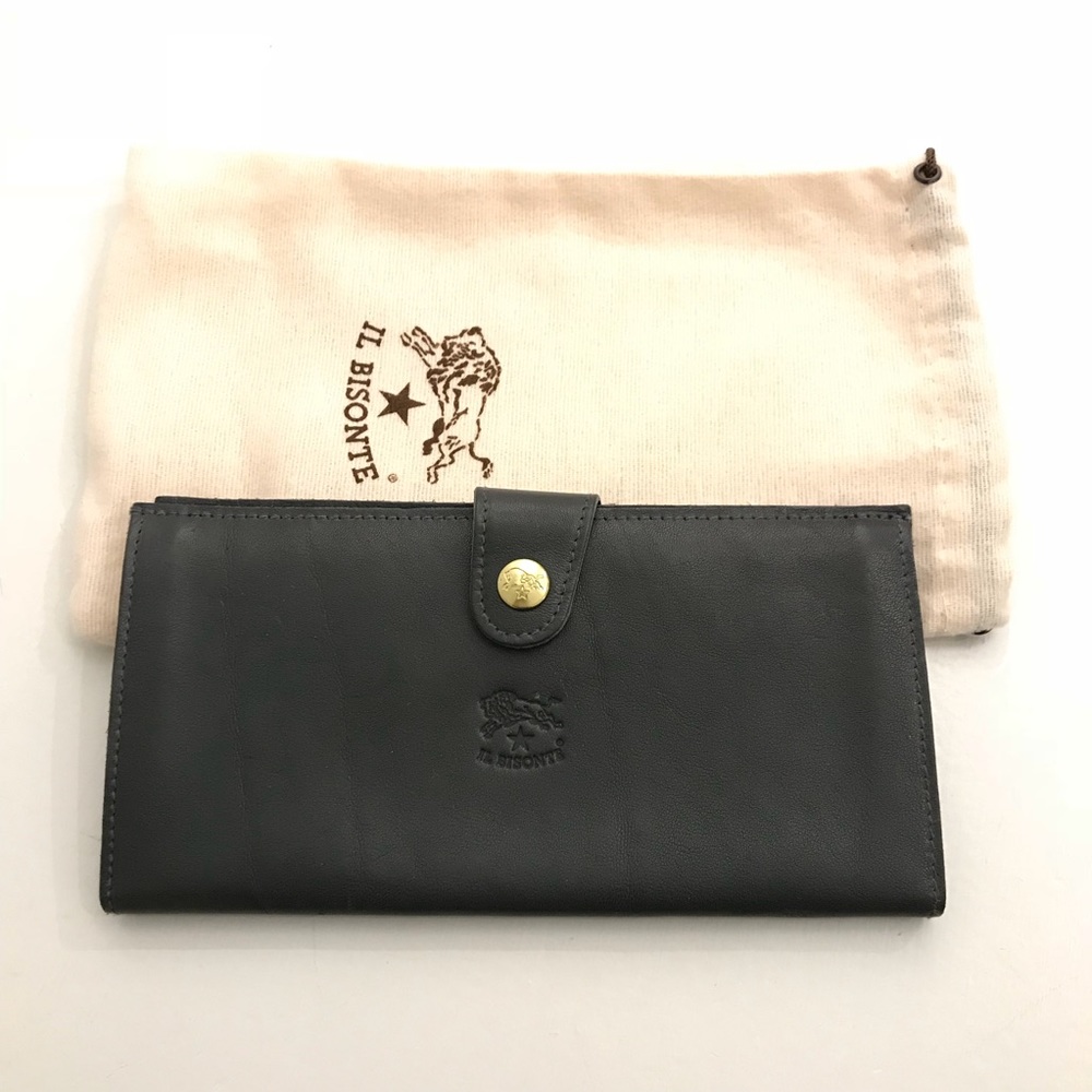 NWT Il Bisonte Women’s Cowhide Leather Wallet Gray